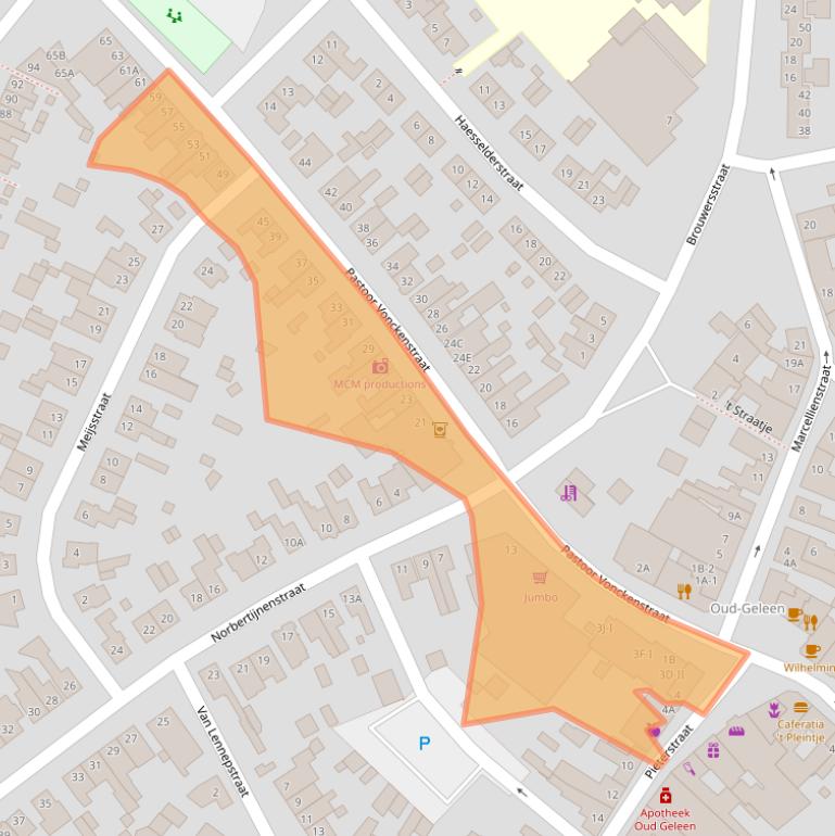 Kaart van postcodegebied 6166CV.