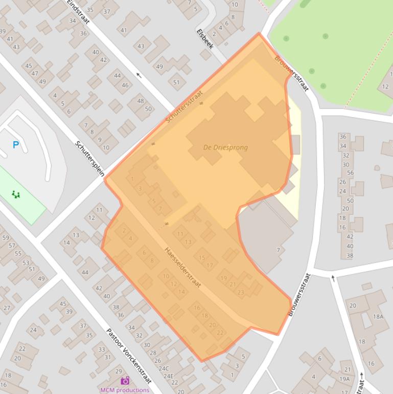 Kaart van postcodegebied 6166EG.