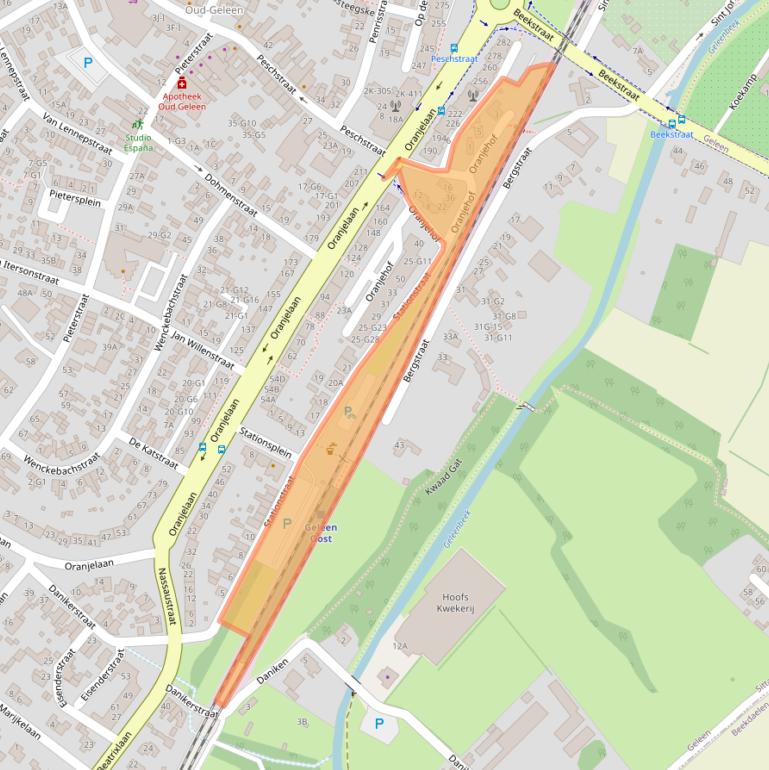 Kaart van postcodegebied 6166EN.