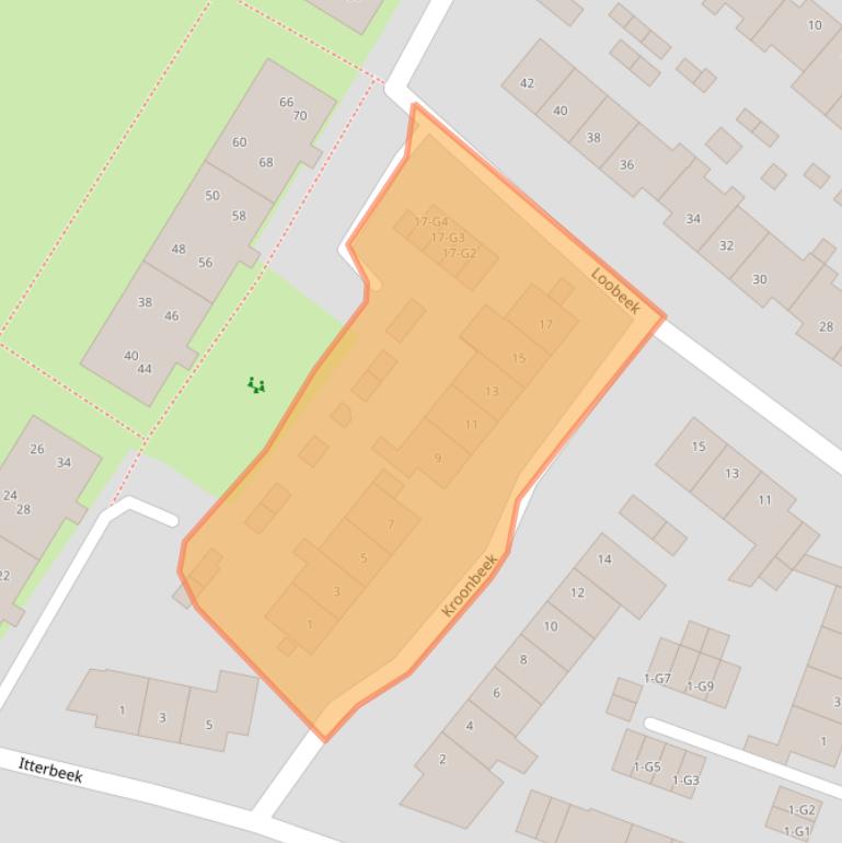 Kaart van postcodegebied 6166GJ.