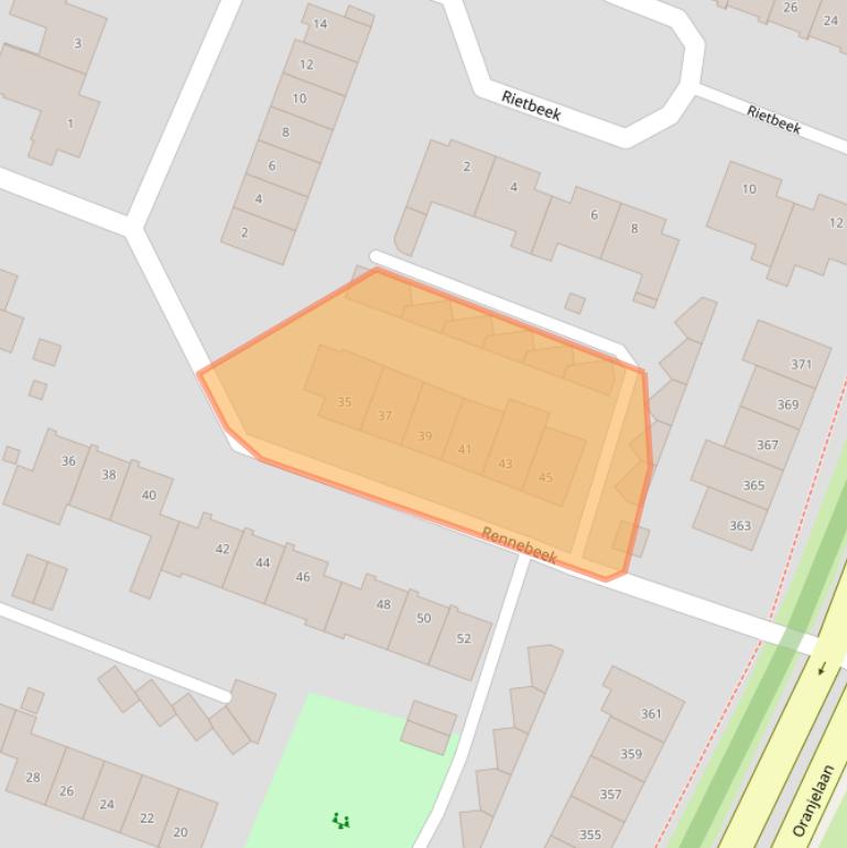 Kaart van postcodegebied 6166GL.