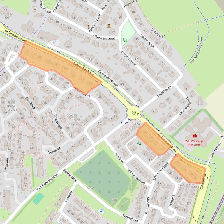 Kaart van postcodegebied 6166GP.