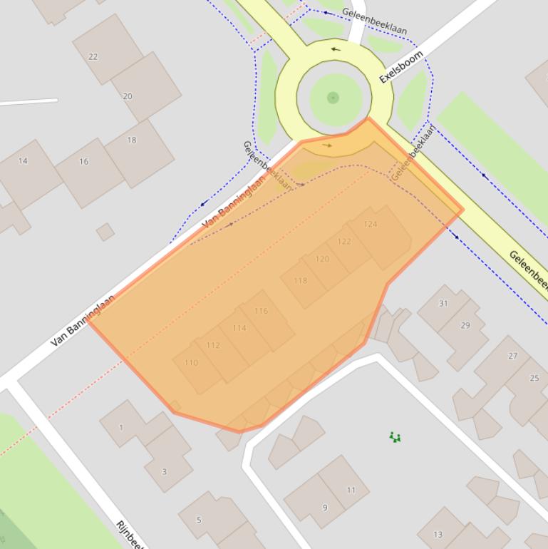 Kaart van postcodegebied 6166HC.