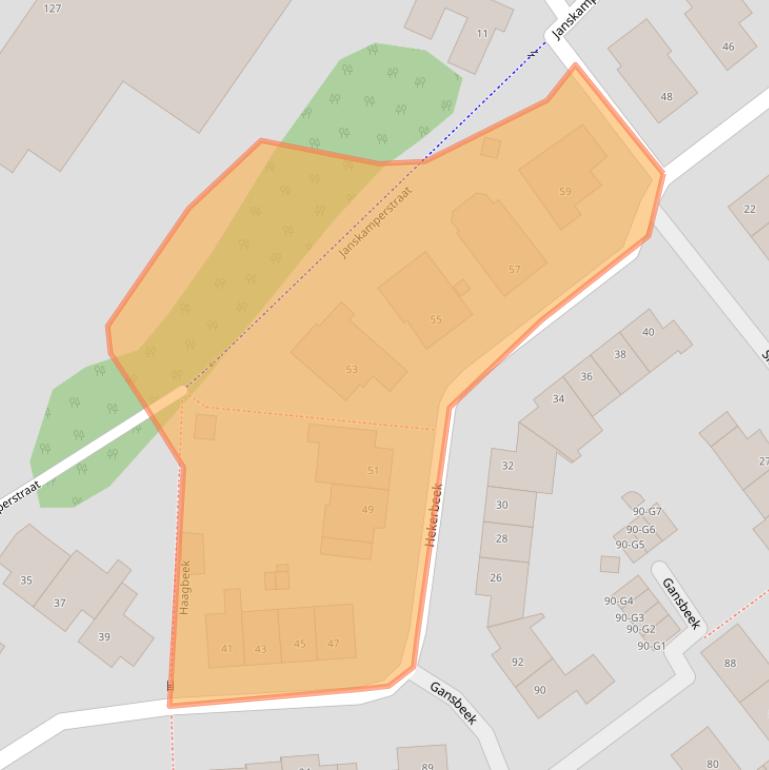 Kaart van postcodegebied 6166HX.