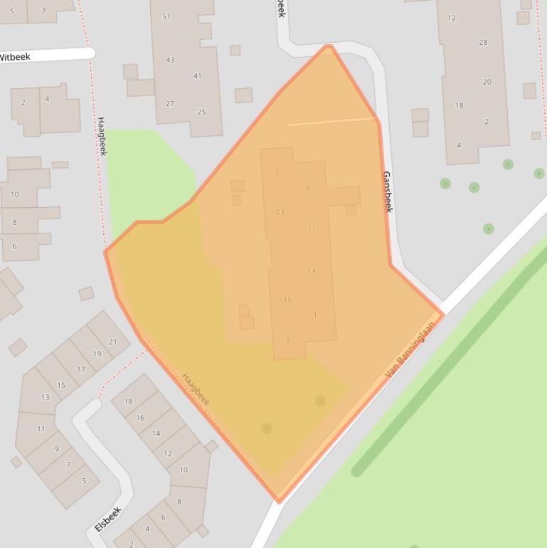 Kaart van postcodegebied 6166JD.