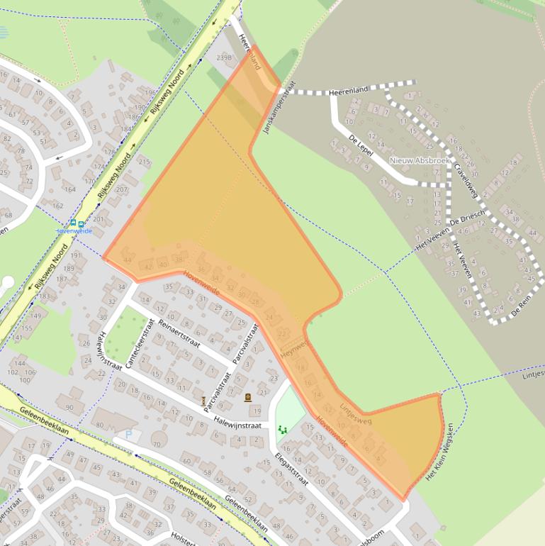 Kaart van postcodegebied 6166KC.