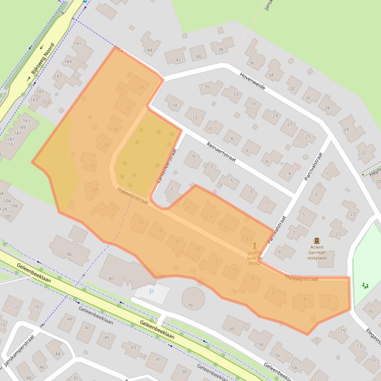 Kaart van postcodegebied 6166KJ.