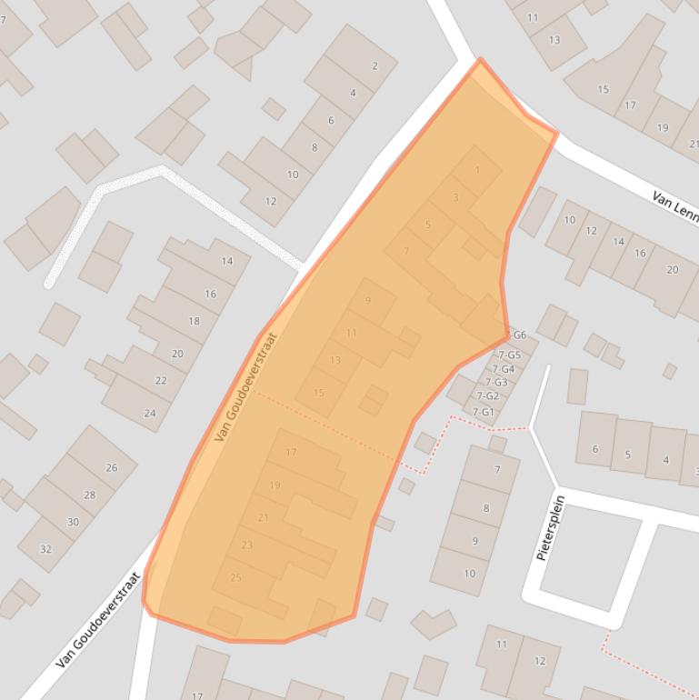 Kaart van postcodegebied 6166XA.
