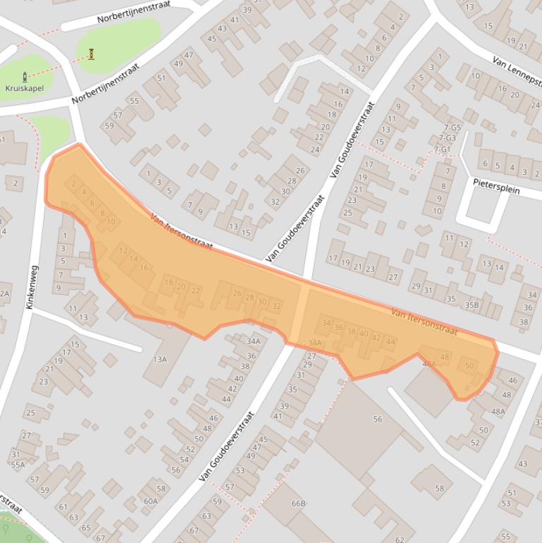 Kaart van postcodegebied 6166XG.