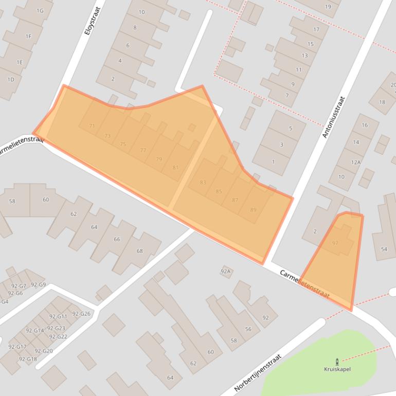 Kaart van postcodegebied 6166XW.