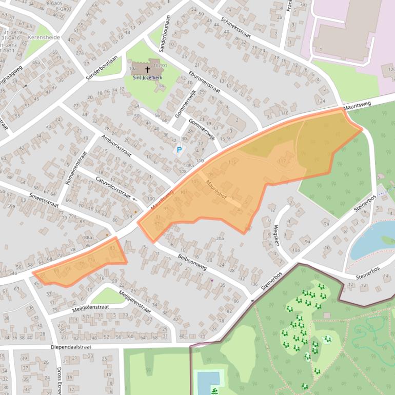 Kaart van postcodegebied 6171AE.