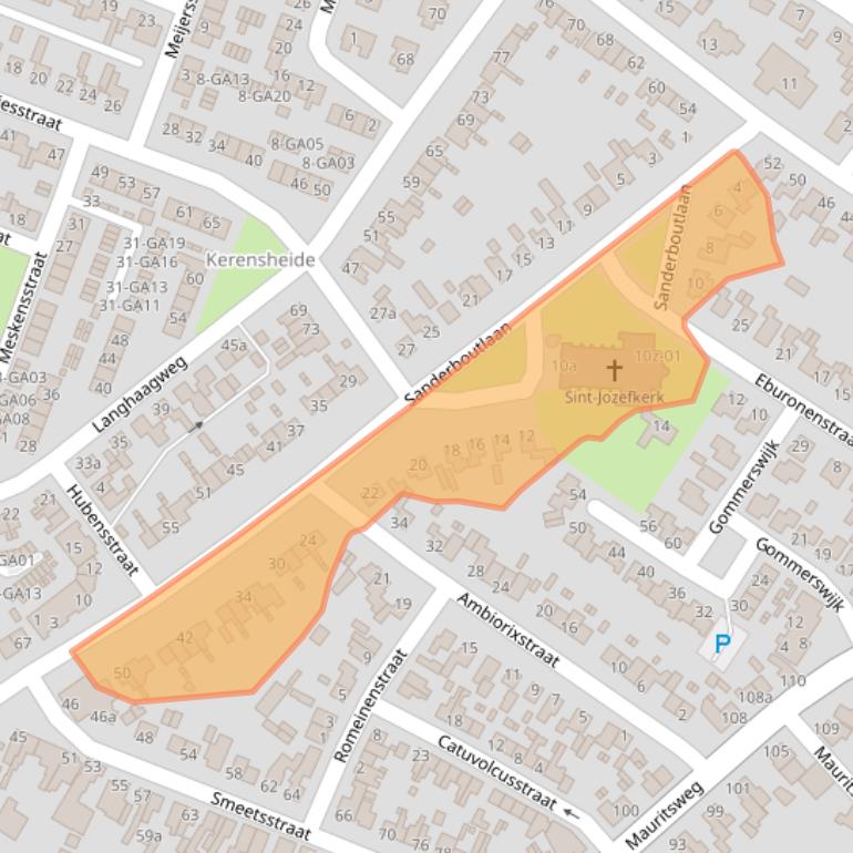 Kaart van postcodegebied 6171BD.