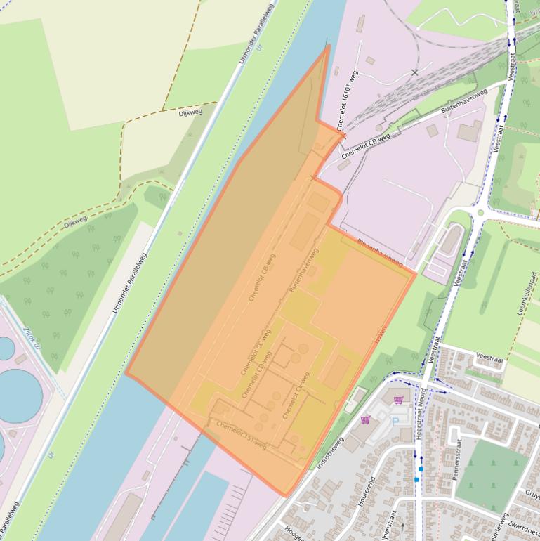 Kaart van postcodegebied 6171DW.