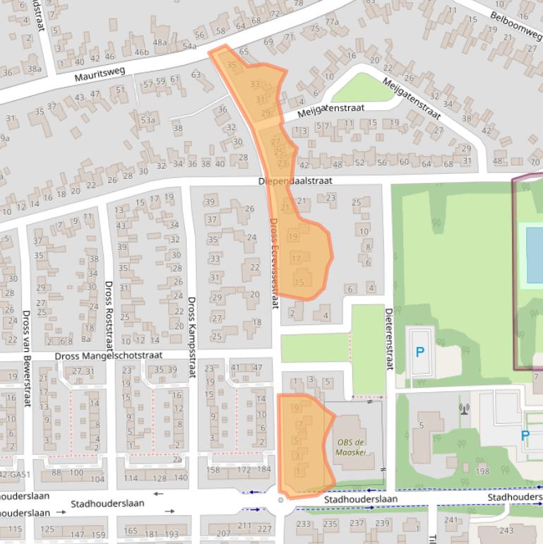 Kaart van postcodegebied 6171JL.