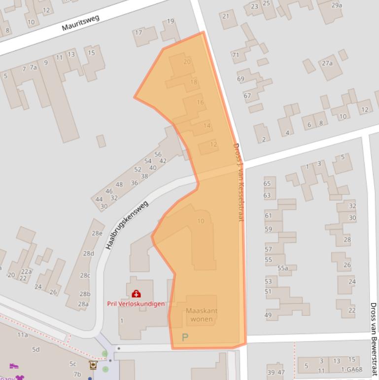 Kaart van postcodegebied 6171KC.