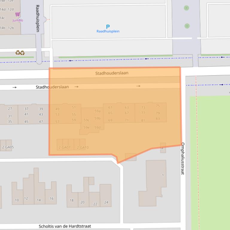 Kaart van postcodegebied 6171KE.