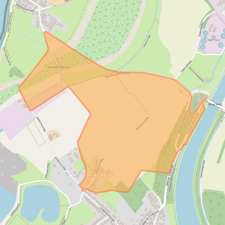 Kaart van postcodegebied 6171RP.