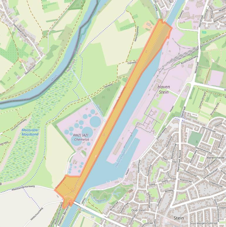 Kaart van postcodegebied 6171RX.