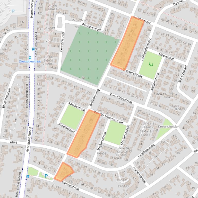 Kaart van postcodegebied 6171TX.