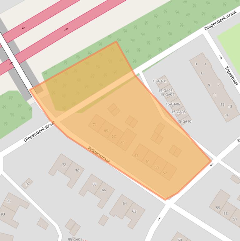 Kaart van postcodegebied 6171XW.