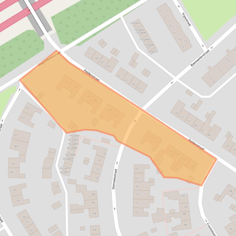 Kaart van postcodegebied 6171XZ.