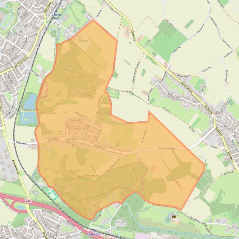 Kaart van postcodegebied 6174.