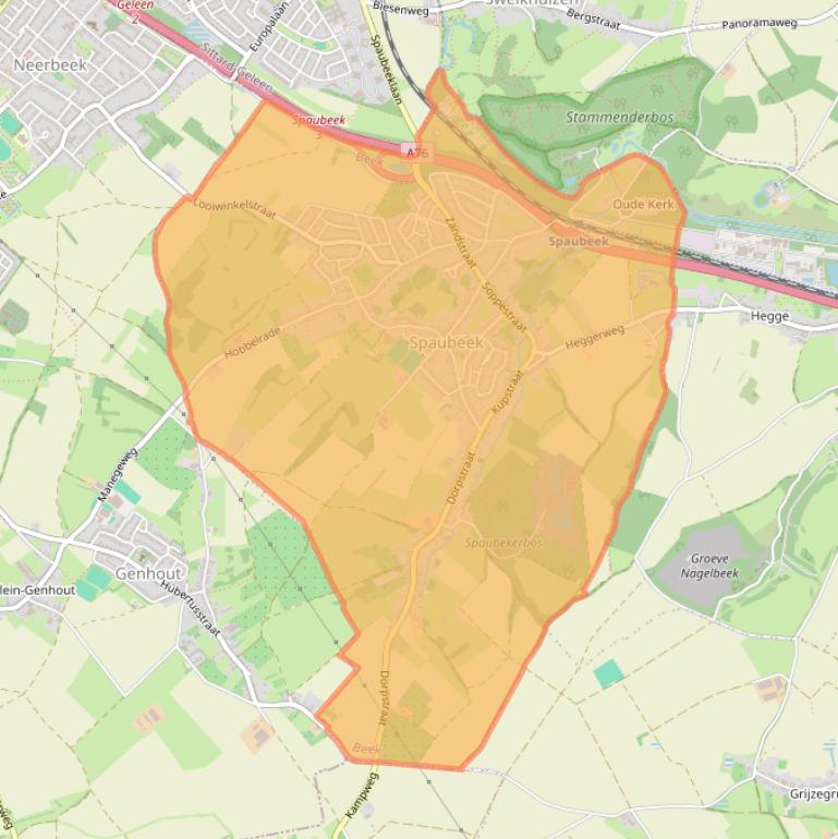 Kaart van postcodegebied 6176.