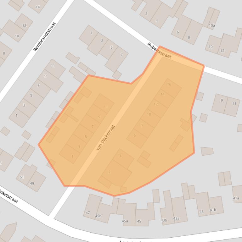 Kaart van postcodegebied 6176CX.