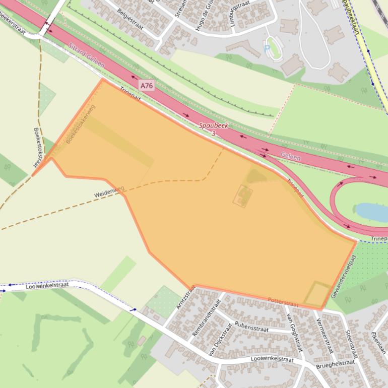 Kaart van postcodegebied 6176RE.