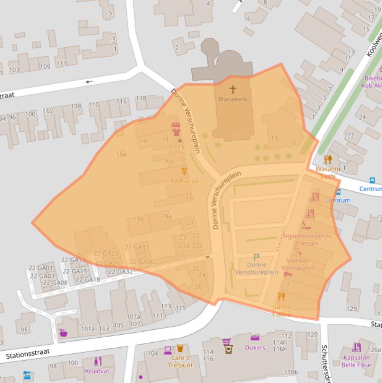 Kaart van postcodegebied 6181AS.