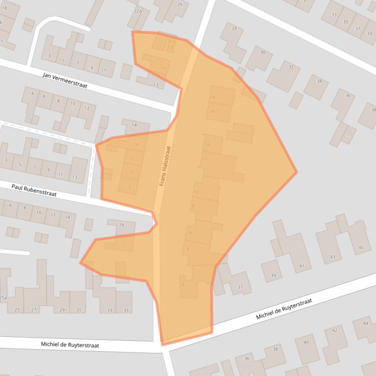 Kaart van postcodegebied 6181AT.