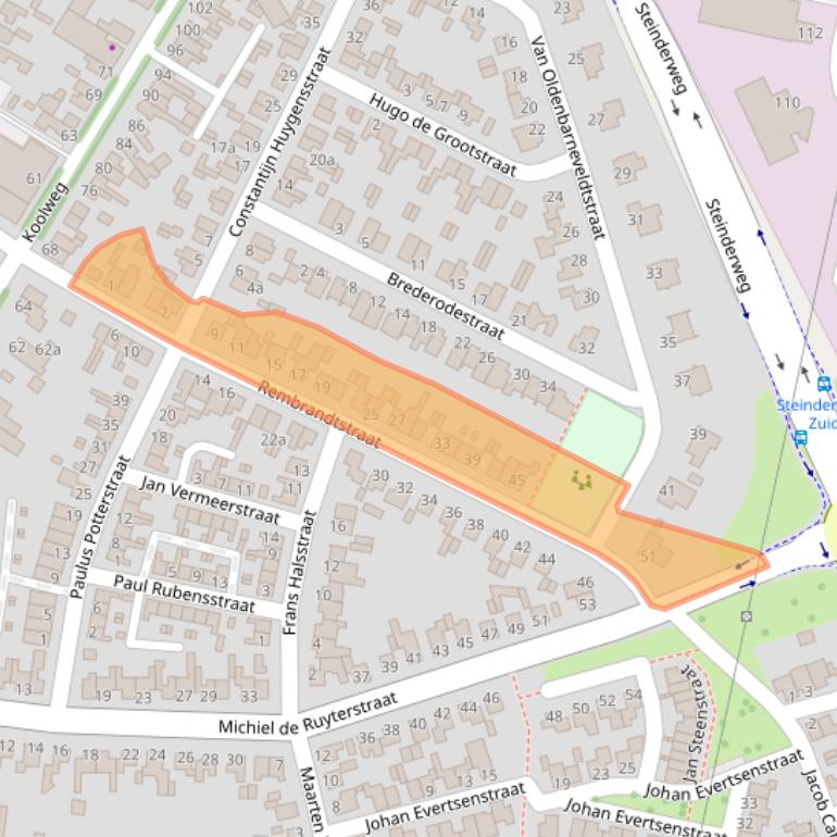 Kaart van postcodegebied 6181BA.