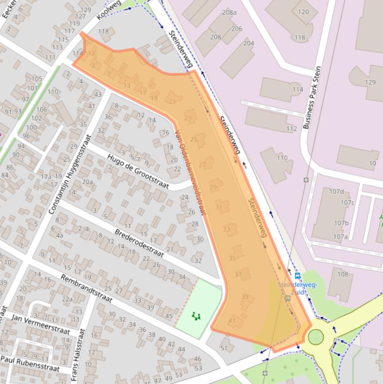 Kaart van postcodegebied 6181BC.
