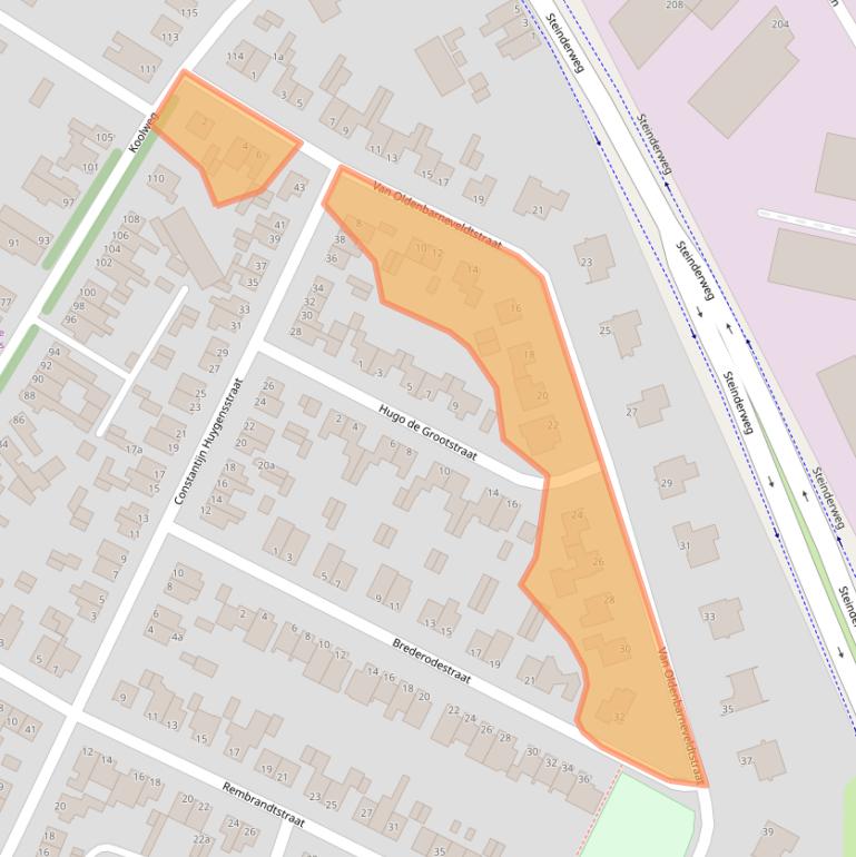 Kaart van postcodegebied 6181BD.