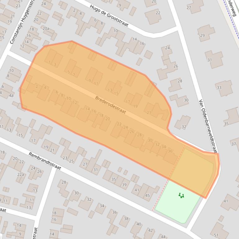 Kaart van postcodegebied 6181BE.