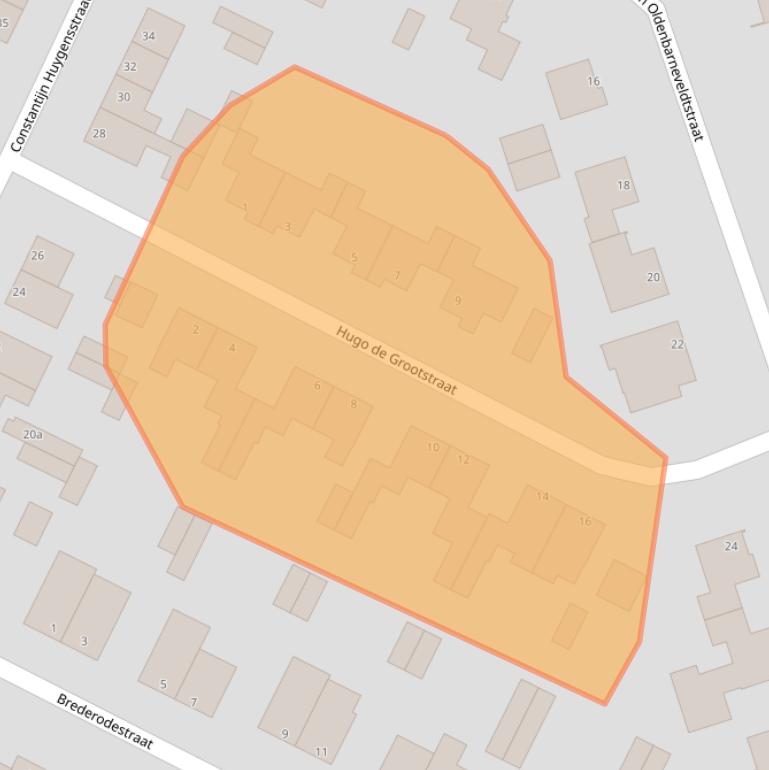 Kaart van postcodegebied 6181BG.