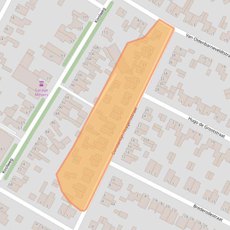 Kaart van postcodegebied 6181BH.