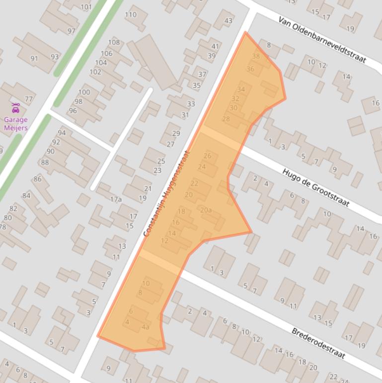 Kaart van postcodegebied 6181BJ.