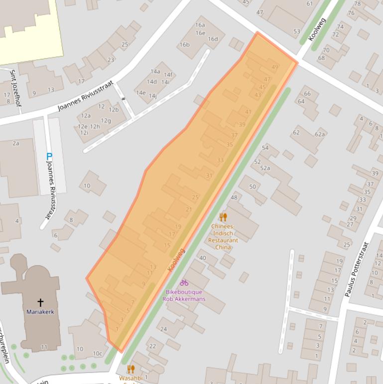 Kaart van postcodegebied 6181BK.