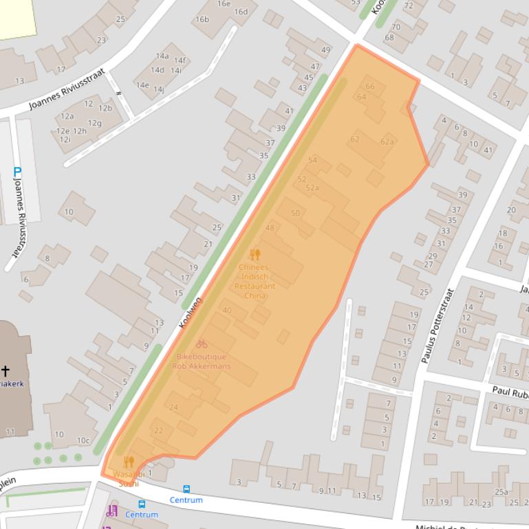 Kaart van postcodegebied 6181BM.