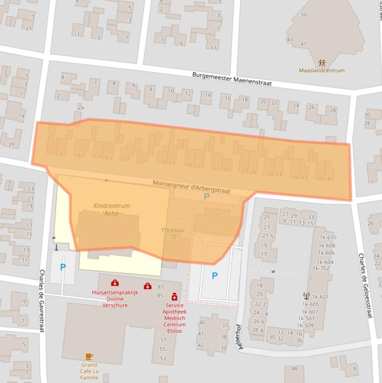 Kaart van postcodegebied 6181CX.