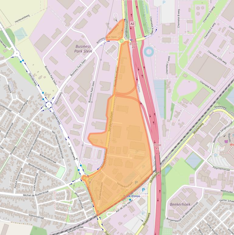 Kaart van postcodegebied 6181DN.