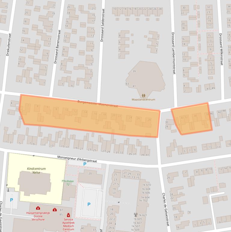 Kaart van postcodegebied 6181EB.