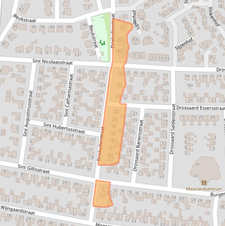 Kaart van postcodegebied 6181EV.