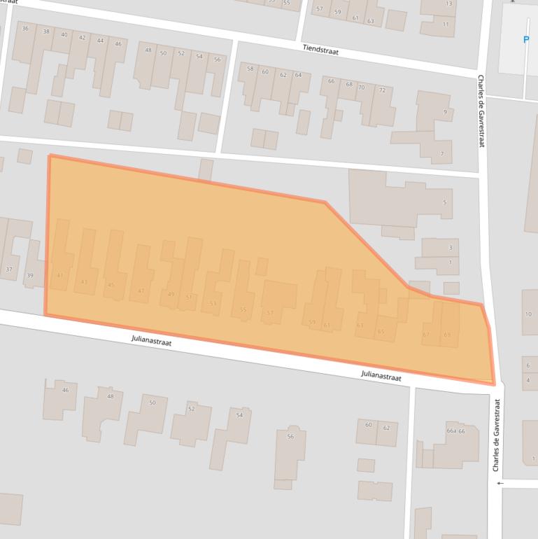 Kaart van postcodegebied 6181GP.