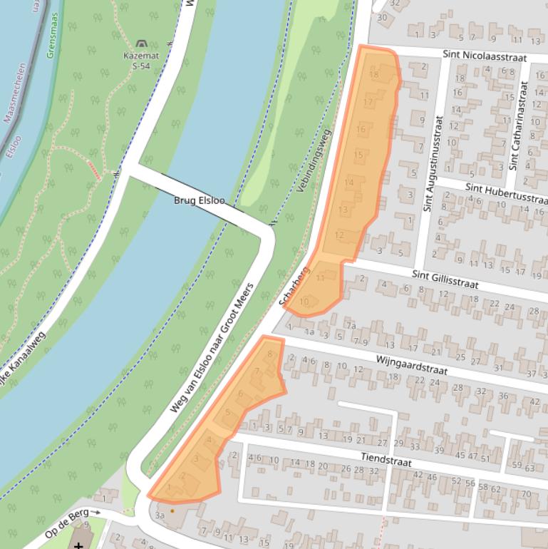 Kaart van postcodegebied 6181GS.