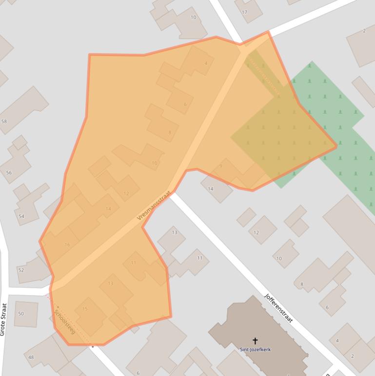 Kaart van postcodegebied 6181NL.