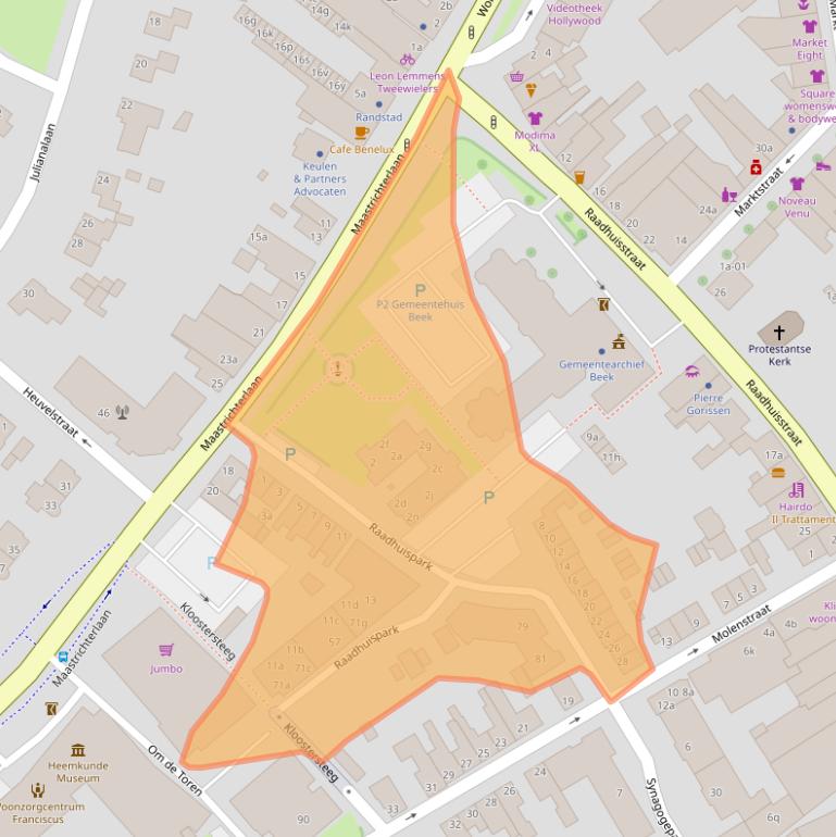 Kaart van postcodegebied 6191AG.