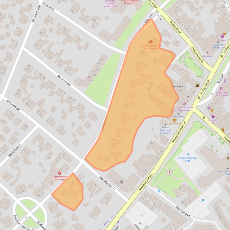 Kaart van postcodegebied 6191AM.