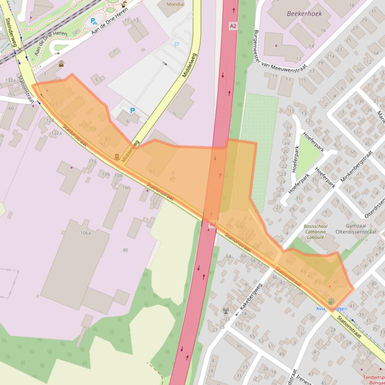 Kaart van postcodegebied 6191BC.